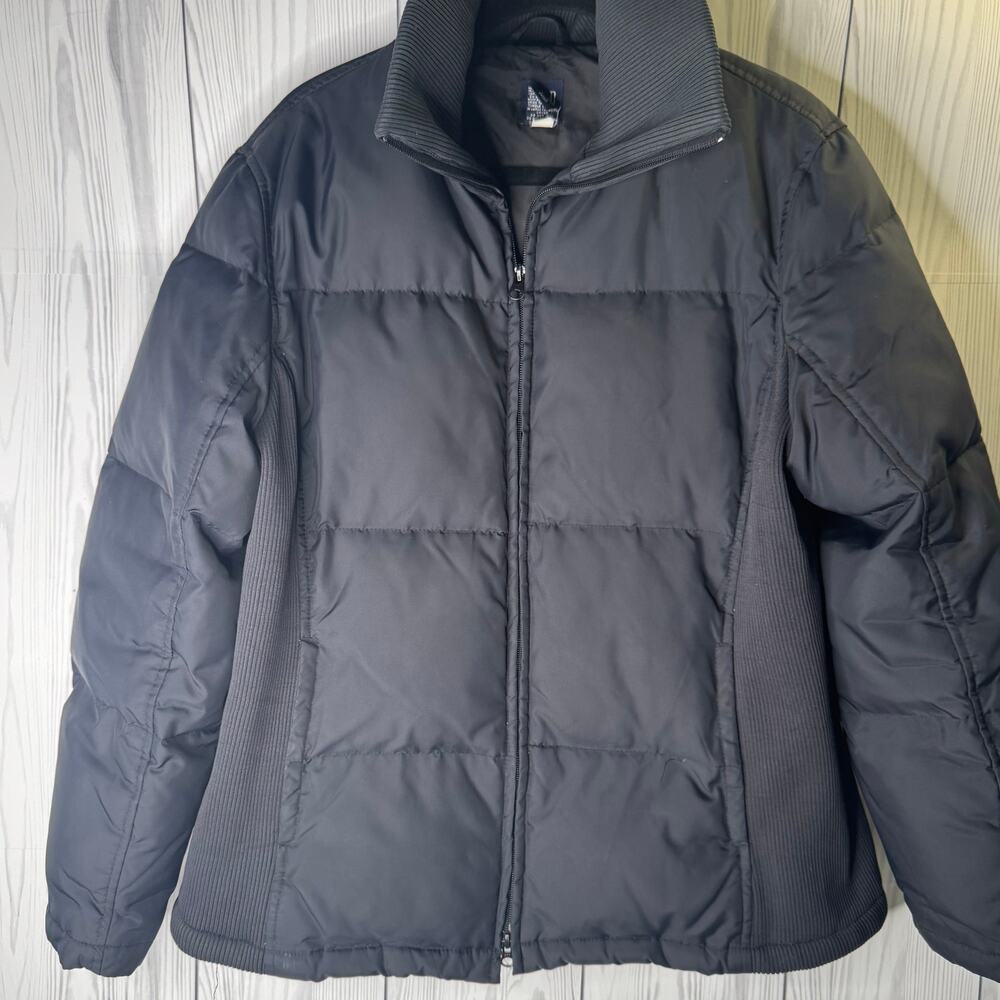 Y2K GAP Womens XL Black Down Filled Insulated Quilted Puffer Ribbed Collar